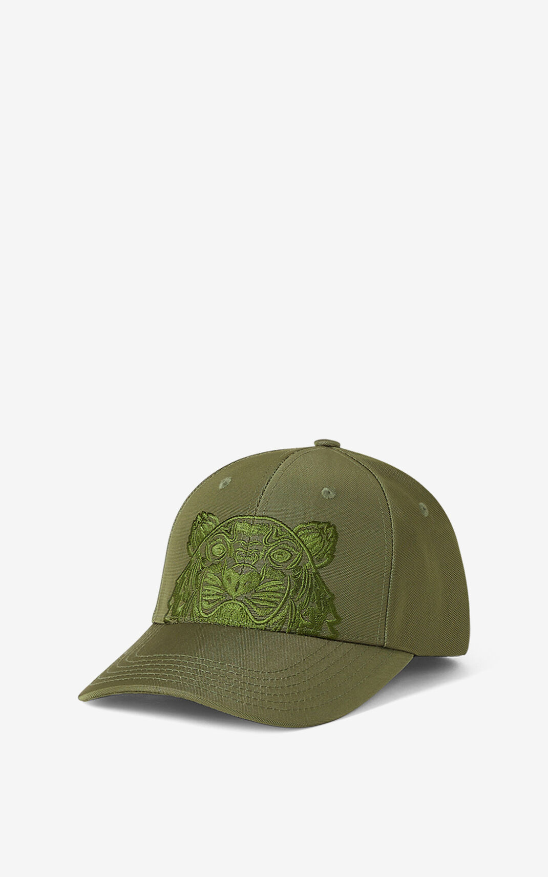 Kenzo Lona Kampus Tiger Gorras Hombre Verde Oliva | 8396042-RX